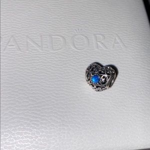 Blue stone heart pandora charm!